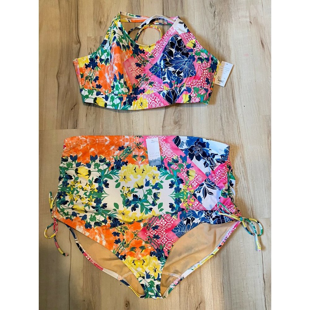 NWT’S Cacique 2Pc Tropical Floral Bikini Set Top 20 Bottom 26